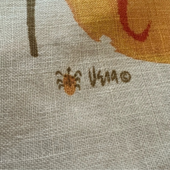 Set of 8 Vintage Vera Neumann Placemats Butterfly MCM Signed Retro Orange Cottag - Picture 15 of 15